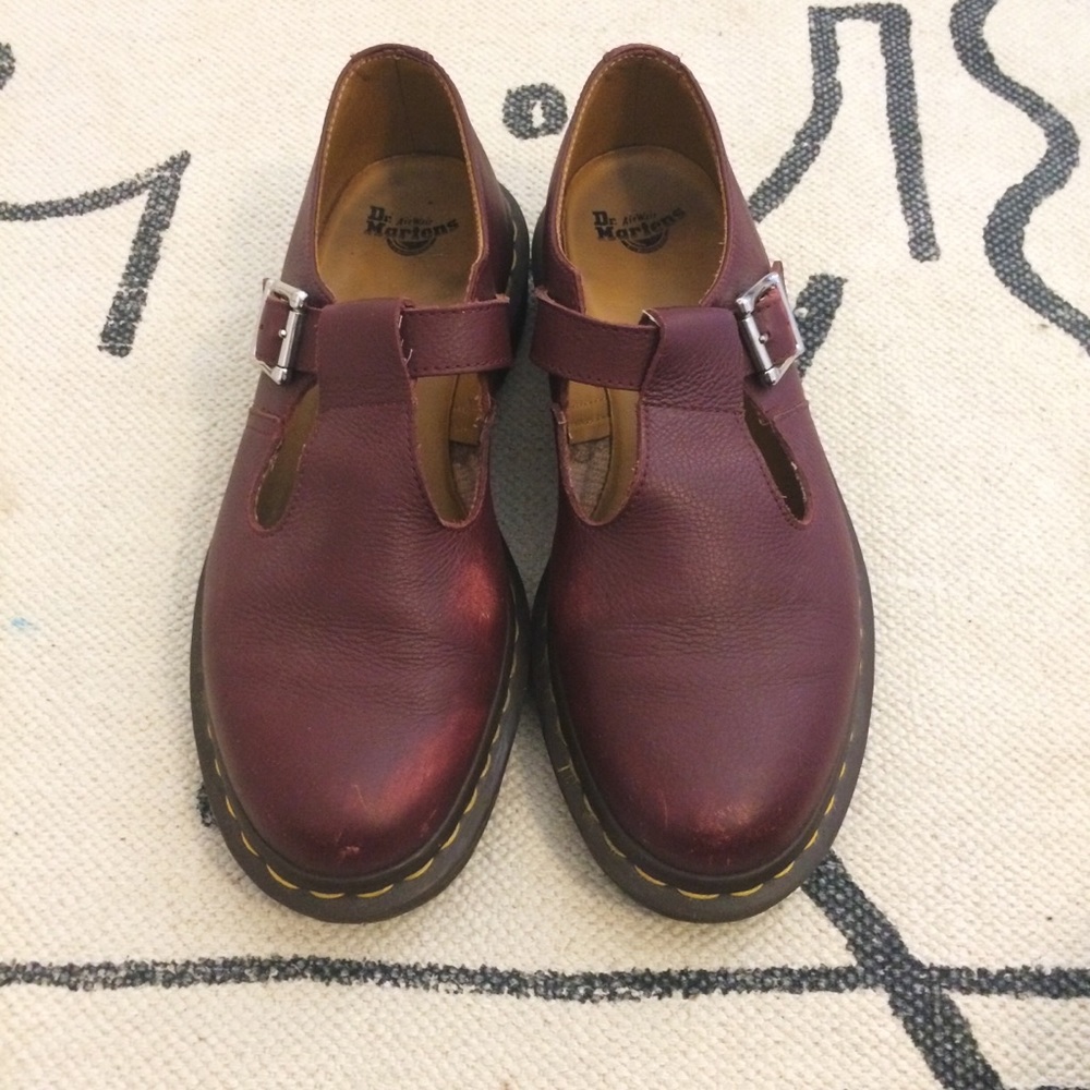 ‘Polly Smooth’ Mary Janes in Oxblood